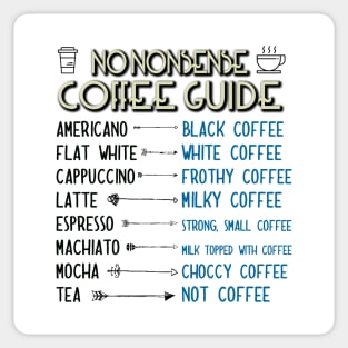 No Nonsense Coffee Guide Sticker